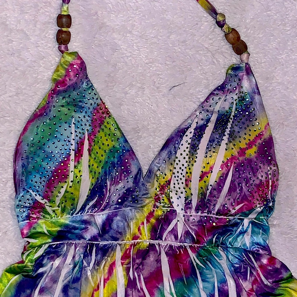 ❤️3/$10 NWOT SEXY TIE DYE HALTER DRESS